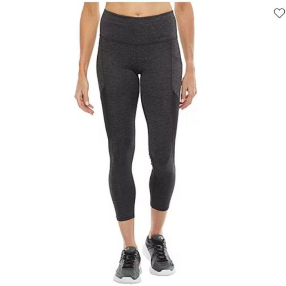 Xersion EverContour 7/8 Leggings Women’s Large Gray Quick-Dri Side Pockets NWT